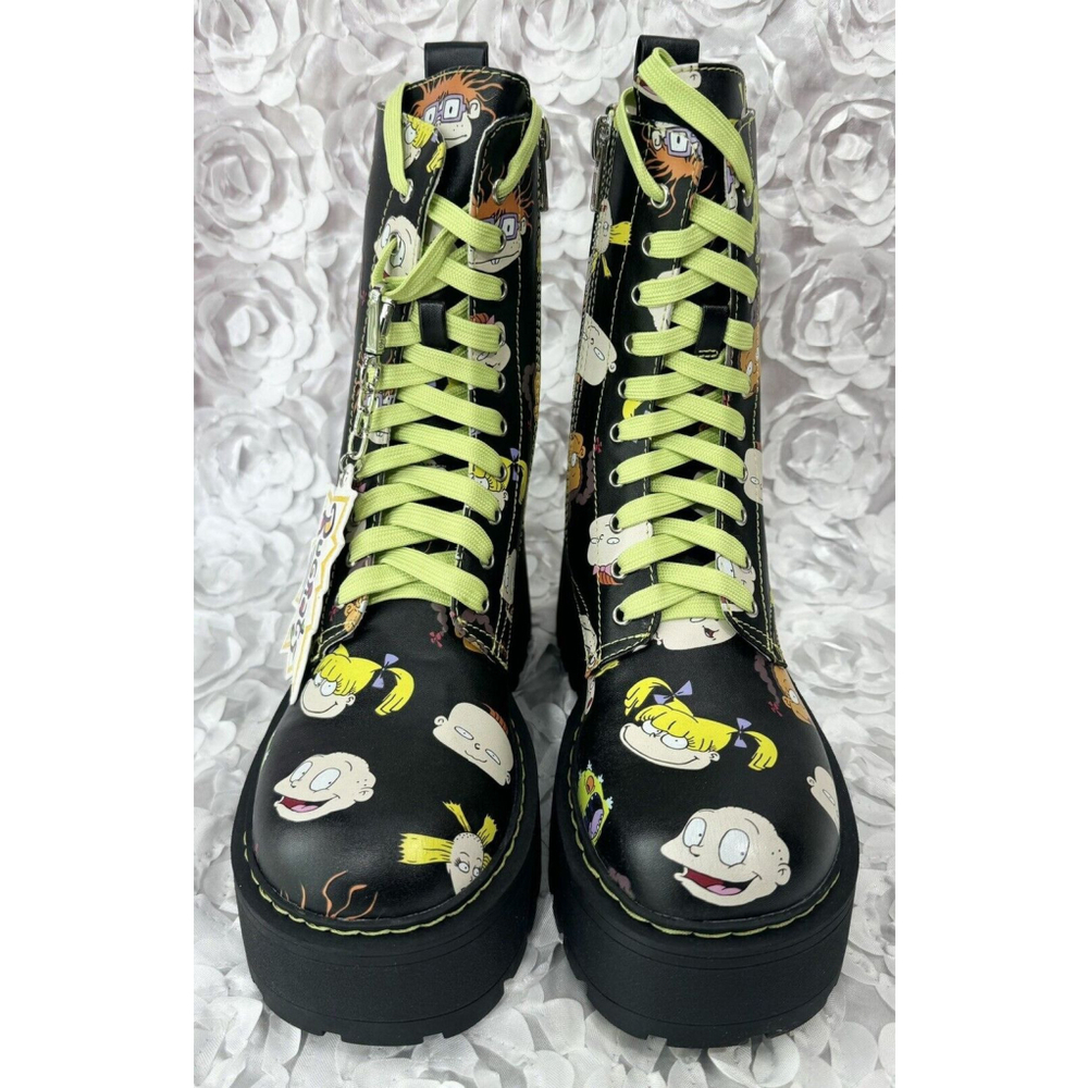 NWOB Nickelodeon RUGRATS Size 9 Dolls Kill ”All Growed Up” Printed Combat Boots